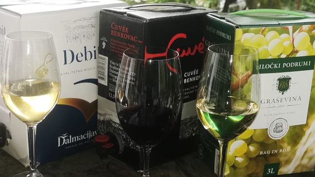 Remembering 2024! We were judging bag-in-box wines and the first was from Ilok, followed by two Dalmatian ones